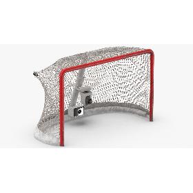 3D Ice Hockey Goal With Puck Ripping Net Top 01 model